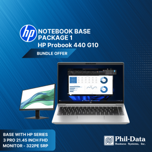 HP ProBook 440 G10 14" Laptop + HP Series 3 Pro 21.45" FHD Monitor (322pe) Bundle | Warranty 1-1-0