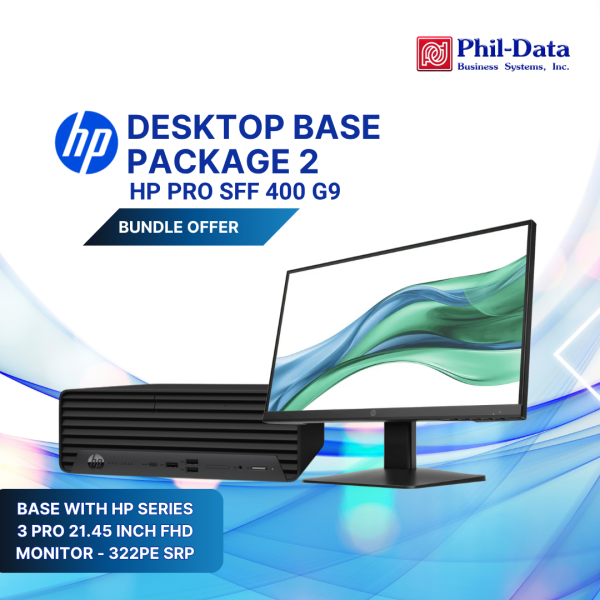 HP Pro SFF 400 G9 Desktop (Core i5-12500, 8GB, 512GB SSD) + HP Series 3 Pro 21.45" FHD Monitor