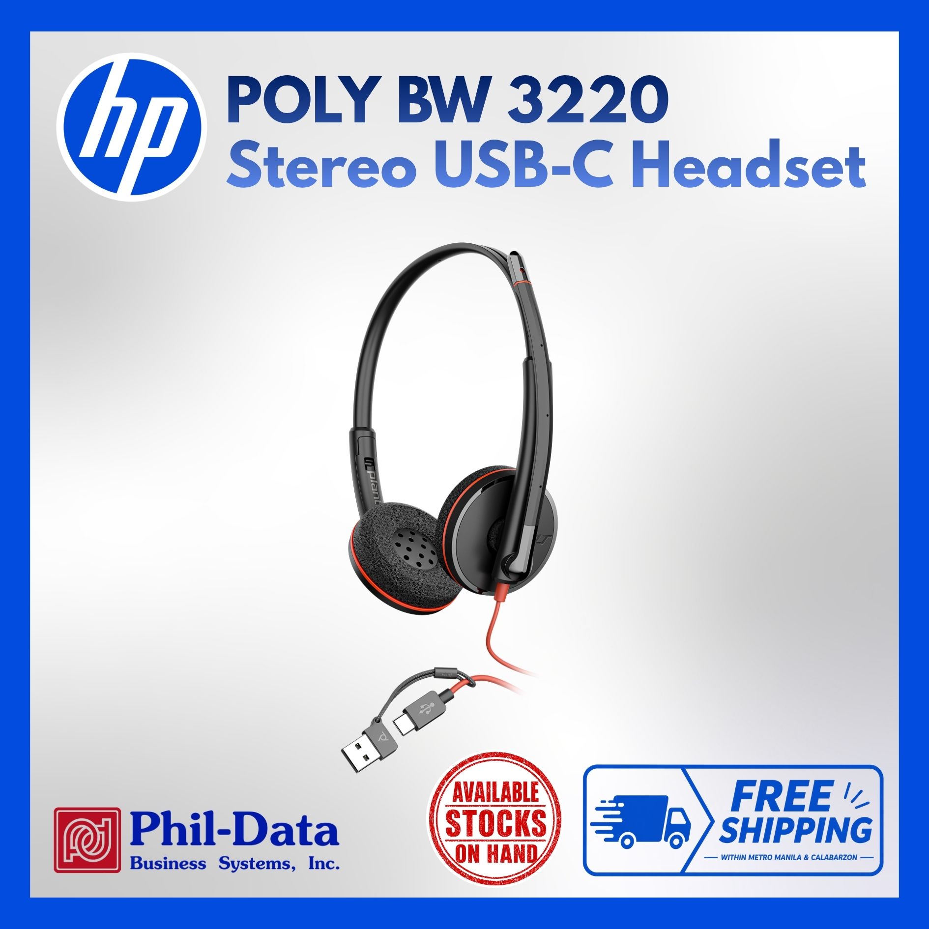 Poly BW 3220 Stereo USB-C Headset - Image 3